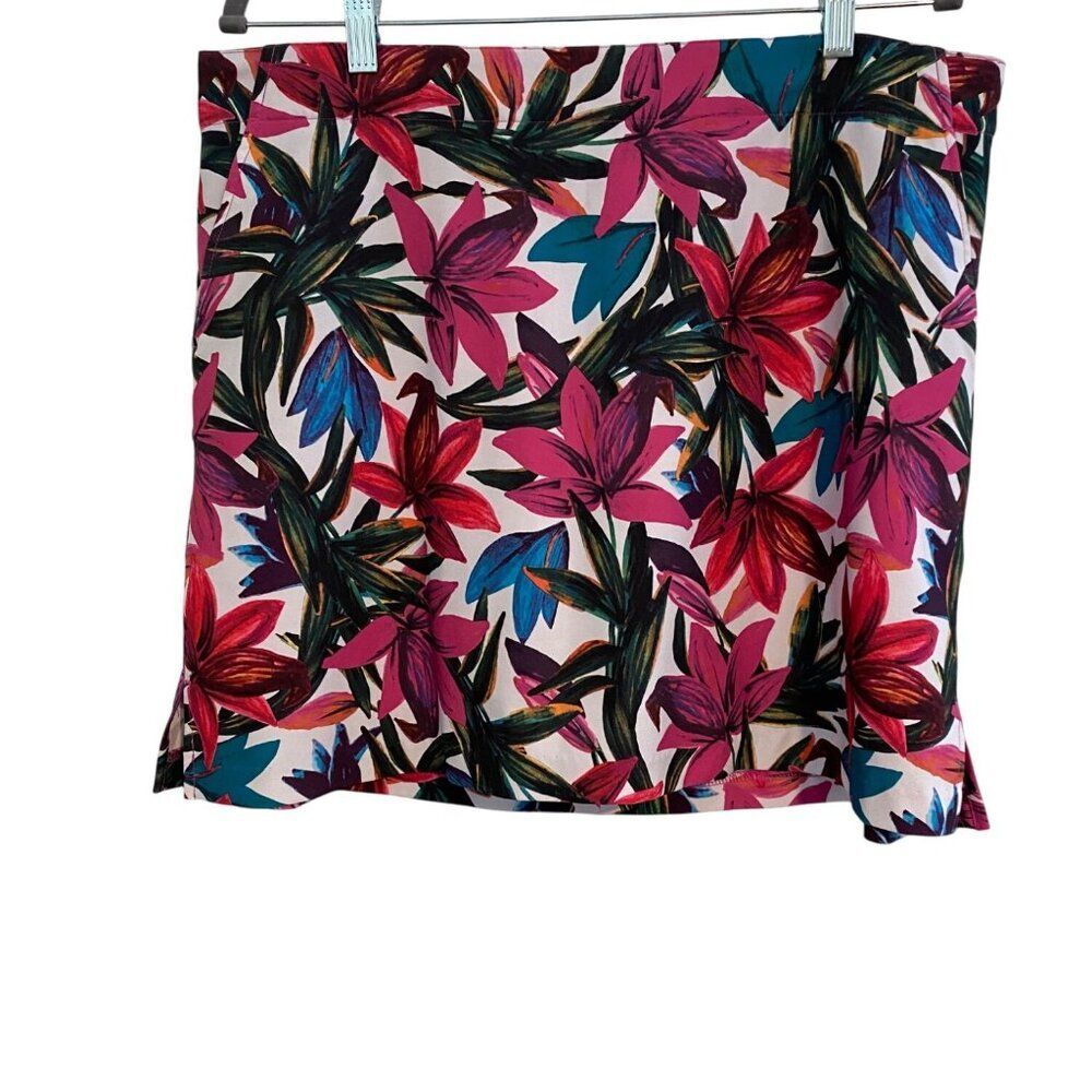 Lady Hagen Women's Floral Print Skort Size 14 Golf Tennis Sporty Beachy Tropical